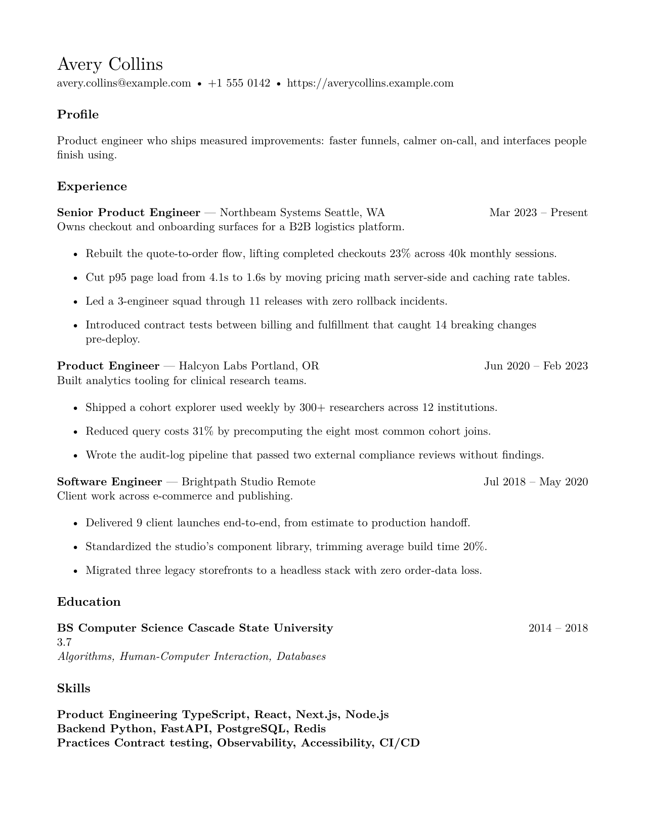 Meridian resume template preview